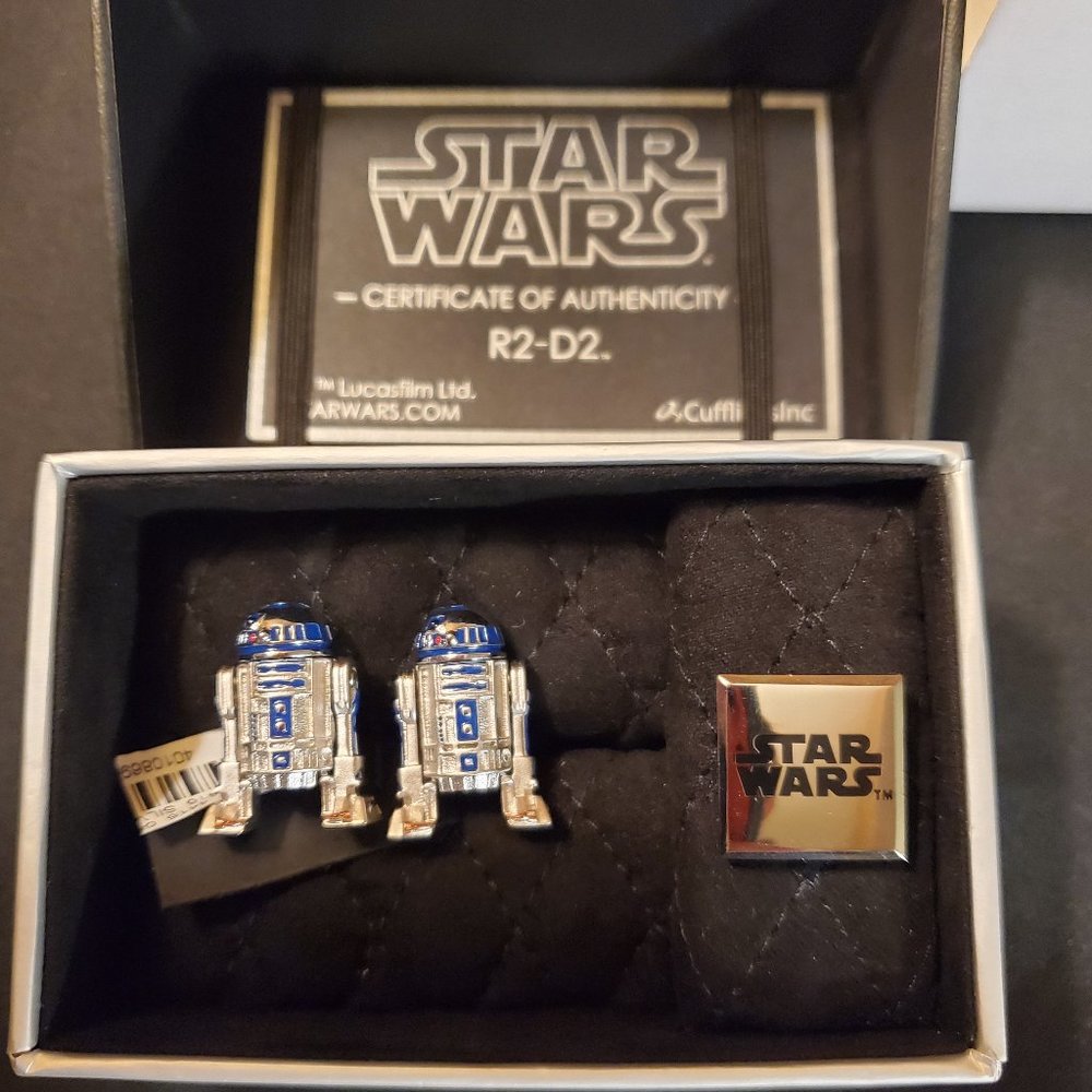 Neiman Marcus - Star Wars R2-D2 Sterling Silver Cuff Links - NWT ($495 in store) - Picture 9 of 16